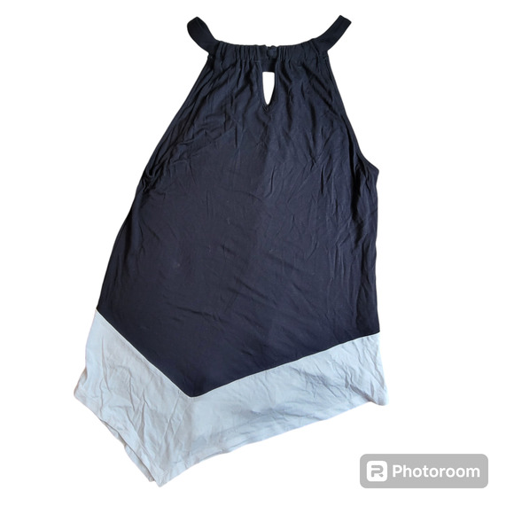 INC International Concepts A Symmetrical Black and White Tank Top Size L - Picture 4 of 7